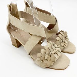 Sundance Nude Suede Back Zip Heeled Sandals 37